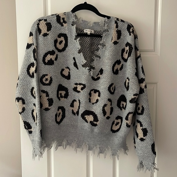 MIRACLE distressed leopard sweater - Picture 2 of 5